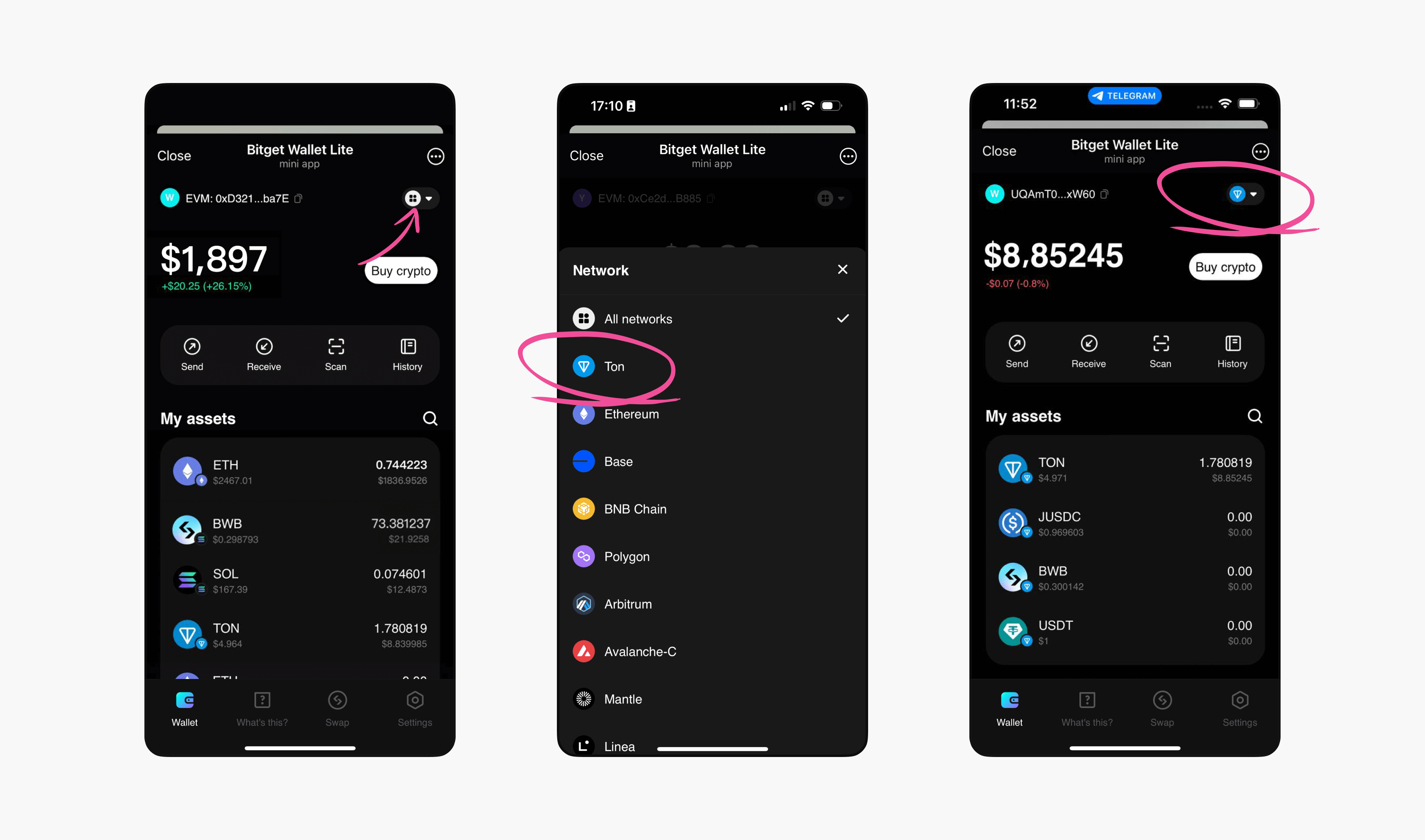 Bitget wallet app interface for crypto users example 2